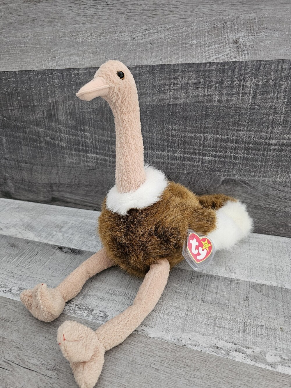 Ty Beanie Buddies Stretch Ostrich Medium Large Plush Stuffed Animal Toy 16" 1998